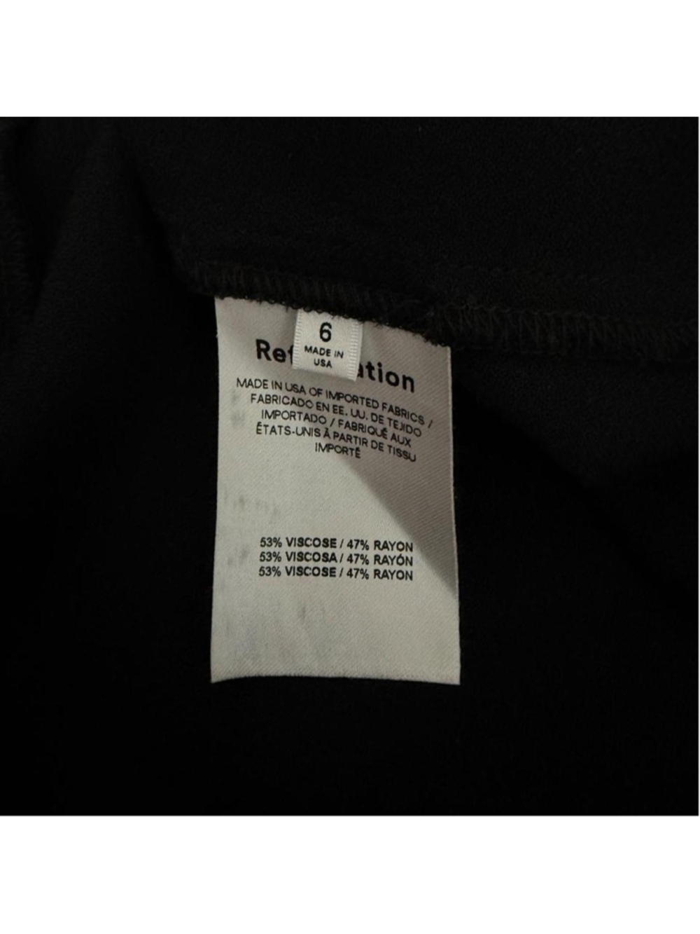 Reformation Black Hugh Mini Dress - Size 6 - Picture 7 of 8